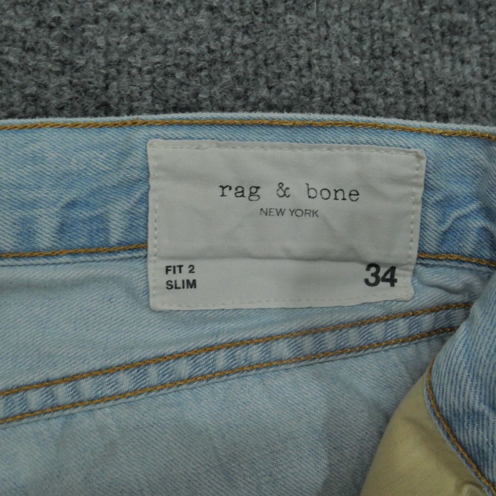 Rag & Bone Rag & Bone Jeans Mens 34 Jeans Cropped Blue Denim Button Fly Fit 2 Slim 34x30 Relaxed Size US 34 / EU 50 - 4 Thumbnail