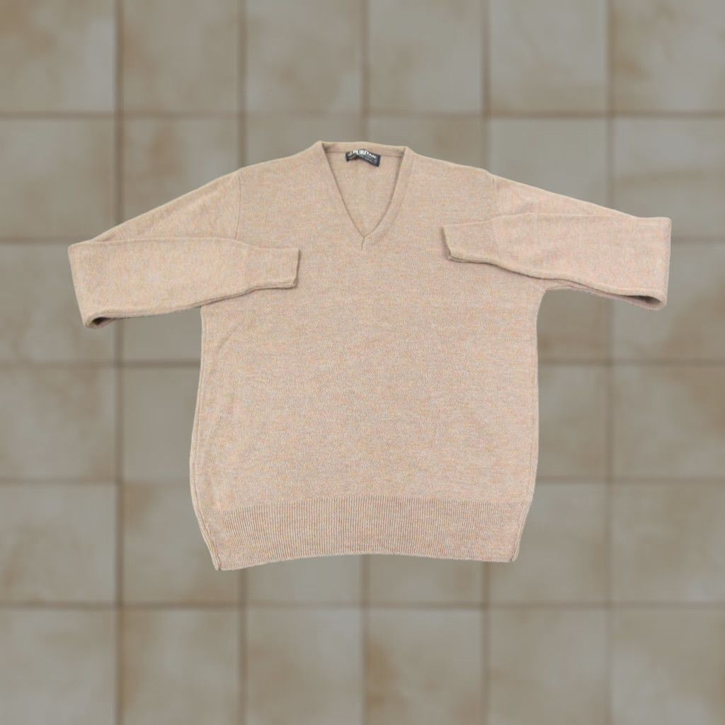 Vintage VINTAGE Puritan Sweater Mens XL Brown V-Neck Made in USA 70s Marl Distressed Pullover Knit Size US XL / EU 56 / 4 - 1 Thumbnail