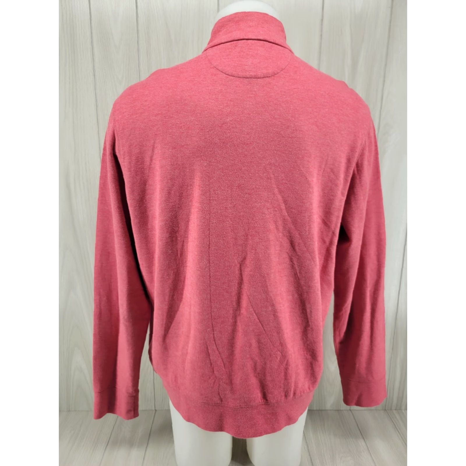 Polo Ralph Lauren Polo Ralph Lauren Sweater Pullover 1/4 Zip Mock Neck Long Sleeve Size L Coral Pink Mens Regular Knit Cotton Blend 1/4 Zip Pullover Shirt Size US L / EU 52-54 / 3 - 6 Thumbnail