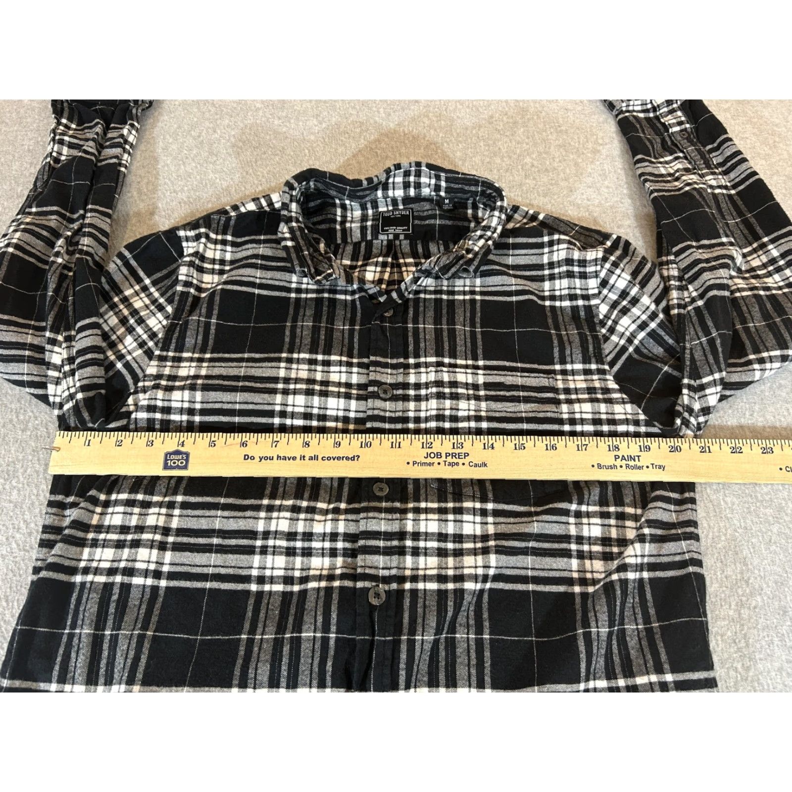 Todd Snyder Todd Snyder Shirt Men M Flannel Black Plaid Button Long Sleeve Cotton Size US M / EU 48-50 / 2 - 3 Thumbnail