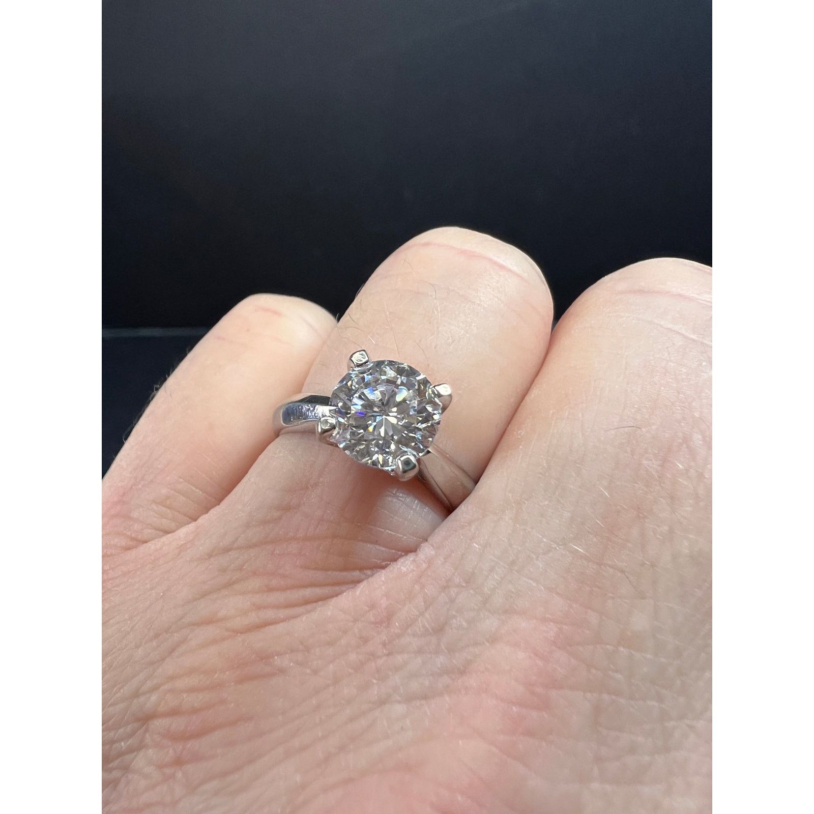 Other Vintage CZ solitaire sterling silver ring size 7 Size ONE SIZE - 3 Thumbnail