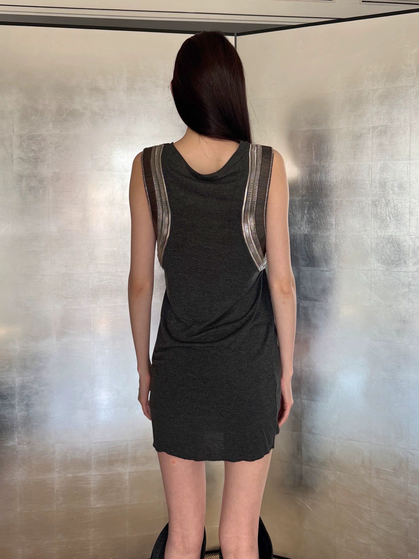 Vintage Vintage UK Metal Trim Chainmail Elastic Dress UK8 Size S / US 4 / IT 40 - 8 Thumbnail