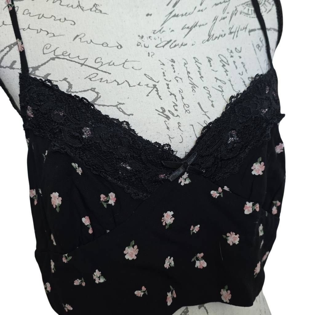 Aeropostale Aeropostale Women's Size XL Black Pink Floral Print Cami Lac Size XL / US 12-14 / IT 48-50 - 3 Thumbnail