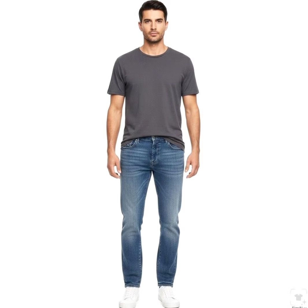 True Religion True Religion Geno Jeans Mens 36x31 Blue Light Wash Tapered Relaxed Zip Fly Logo 5-Pocket Denim Jeans Mens Regular Blue Light Wash Size US 36 / EU 52 - 4 Thumbnail