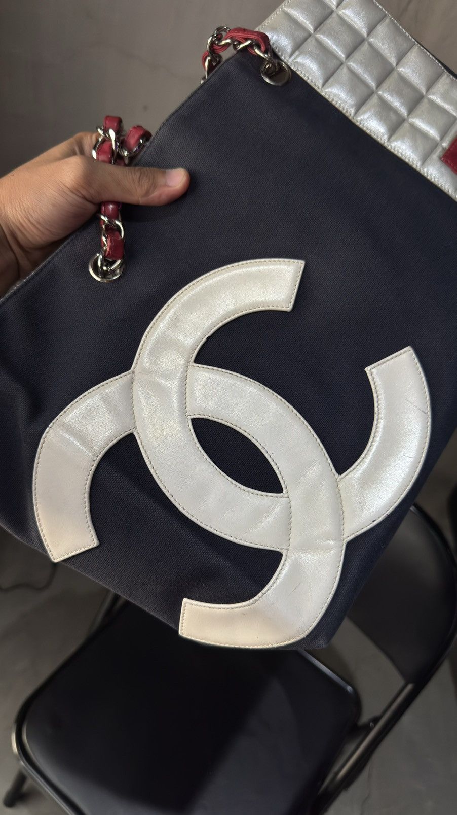 Chanel Chanel Tote “5” in Navy Blue Canvas And Quilted Silver Size ONE SIZE - 19 Thumbnail