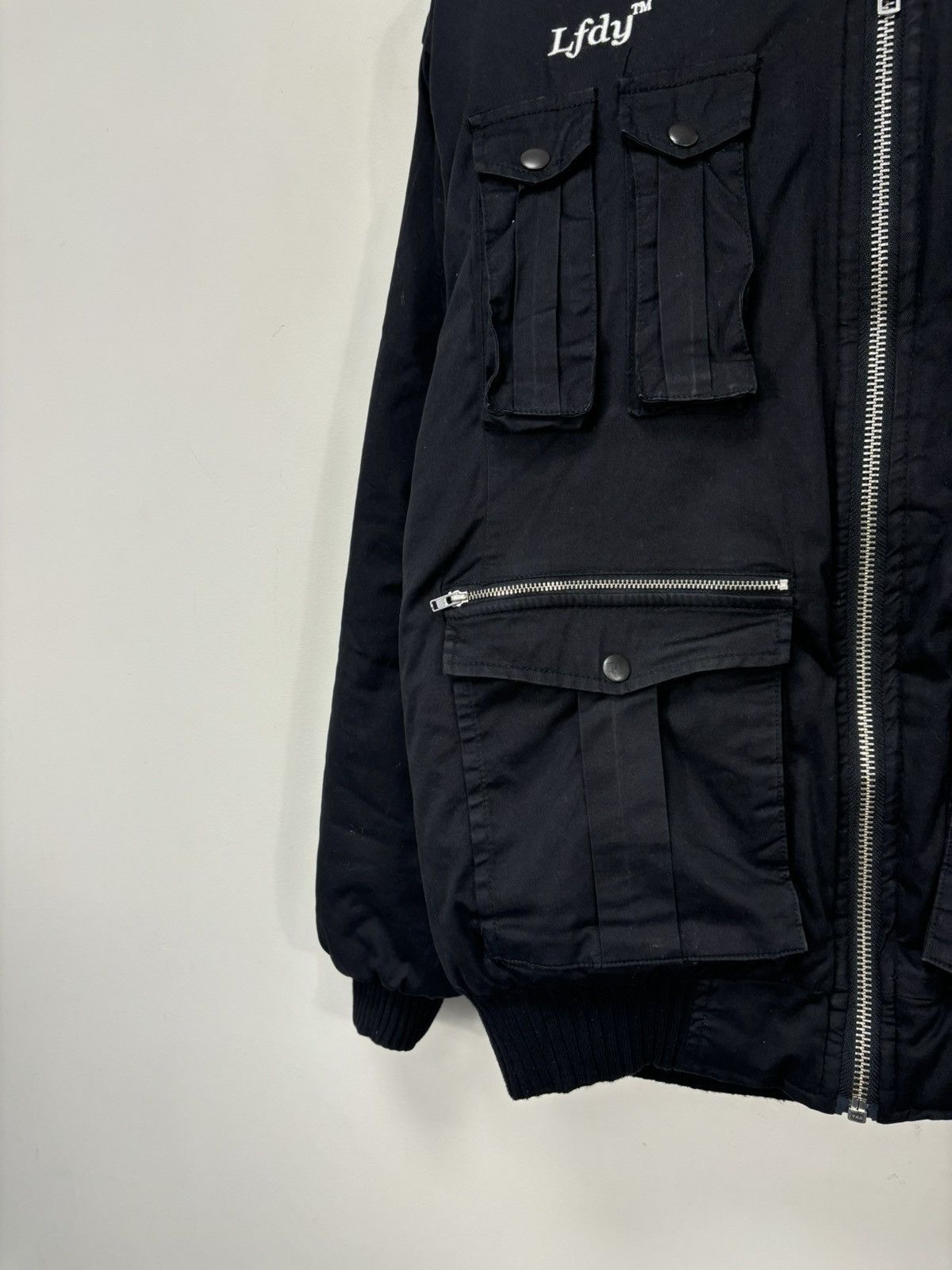 LFDY LFDY Men’s Y2K Multipocket Military Hype Black Bomber Jacket Size US S / EU 44-46 / 1 - 9 Thumbnail