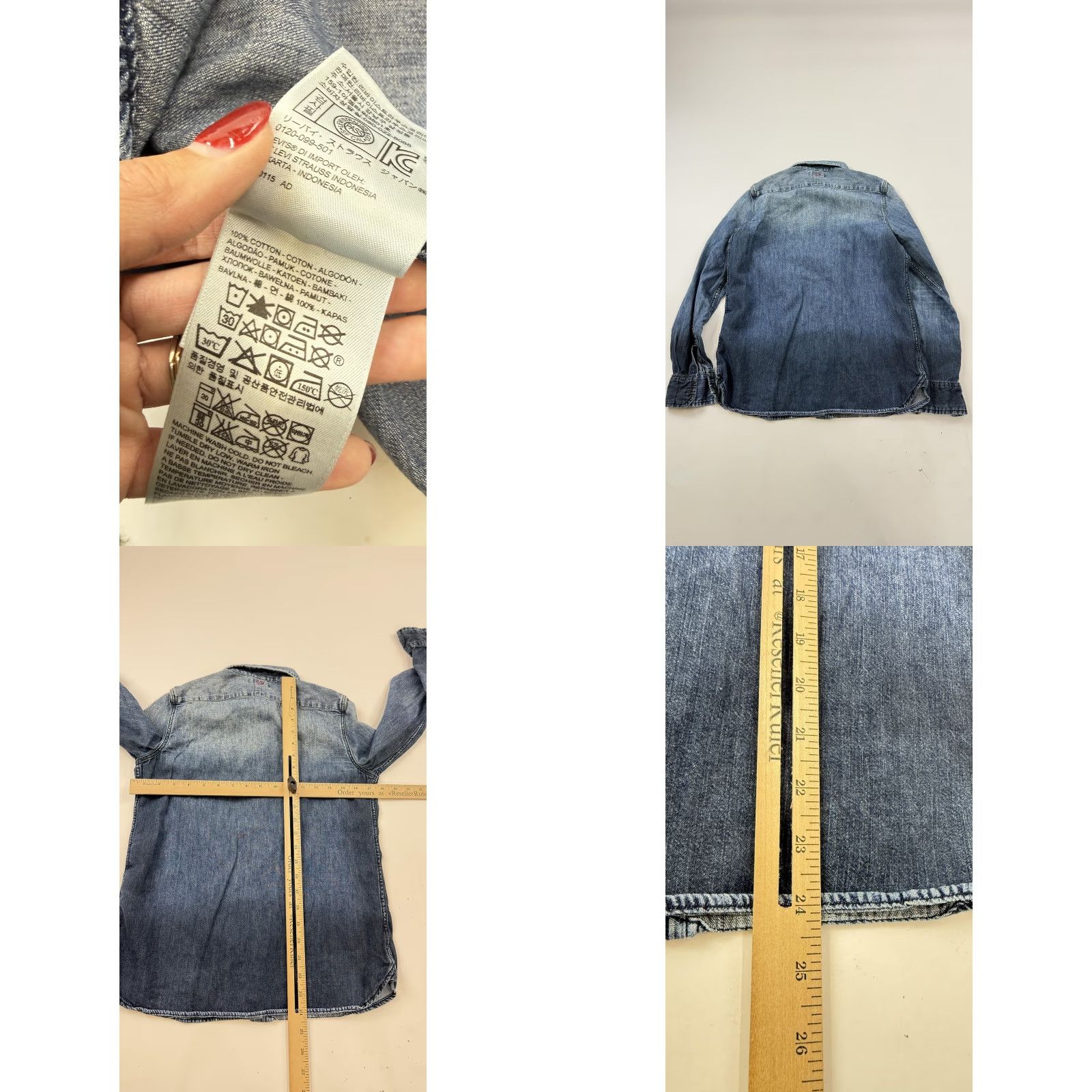 Levi's Levi's Denim Shirt Western Casual Button Up Long Sleeve Womens Small Blue Size S / US 4 / IT 40 - 8 Thumbnail
