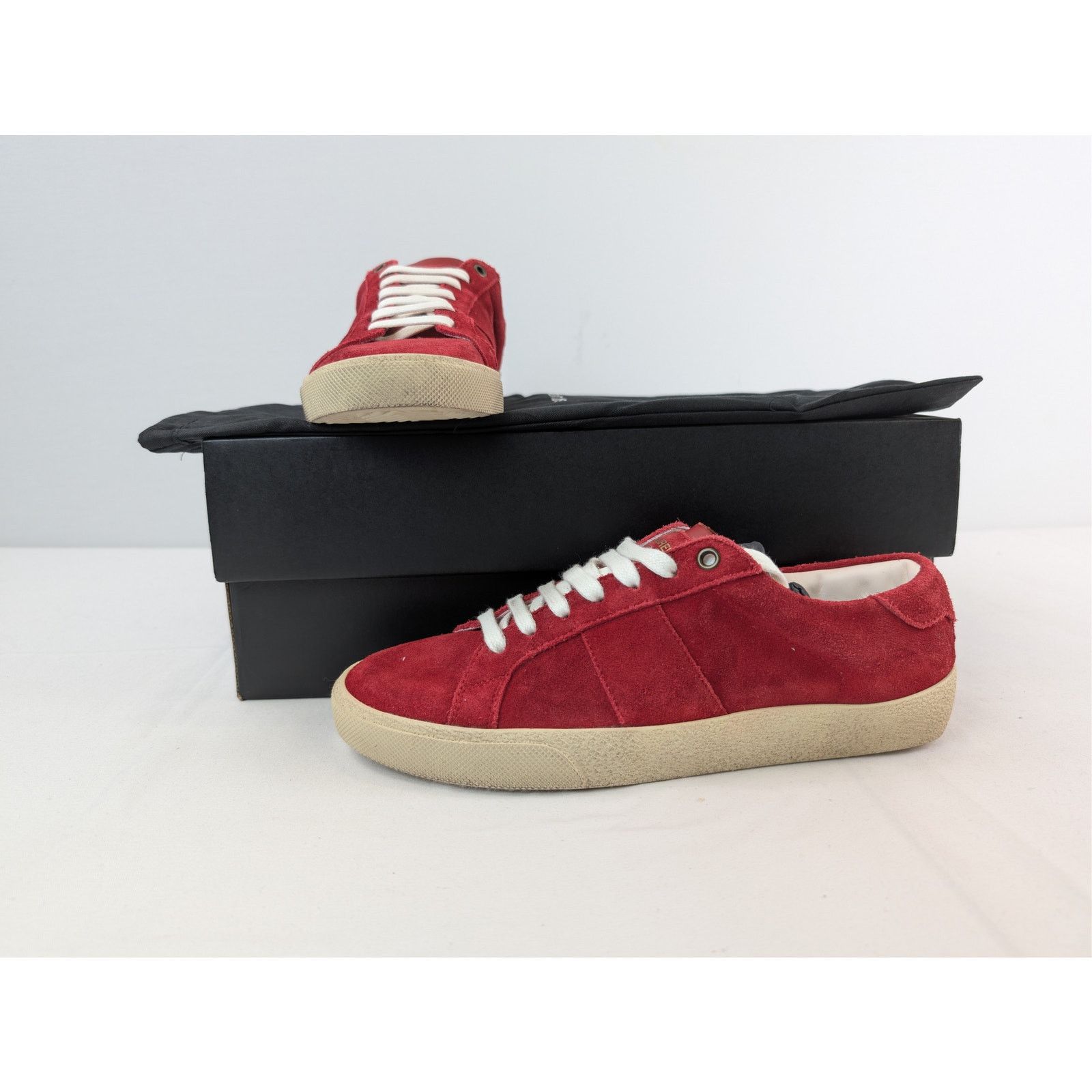 Saint Laurent Paris o1rshd1 SL/06 Low-Top Sneakers in Red Size US 6 / EU 39 - 17 Thumbnail