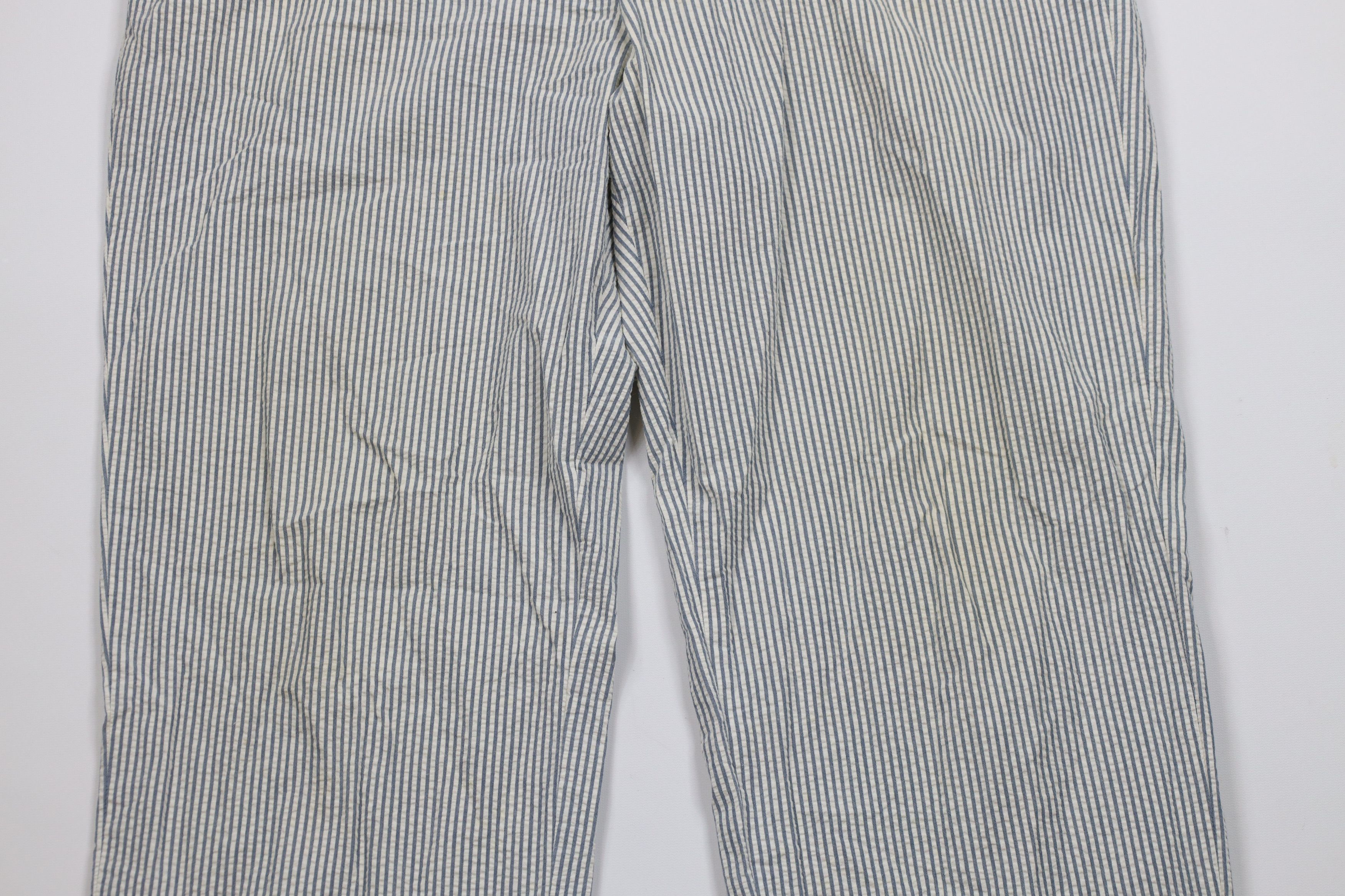 J.Crew × Vintage Vintage 90s J Crew Seersucker Wide Leg Chino Pants Size US 38 / EU 54 - 3 Thumbnail