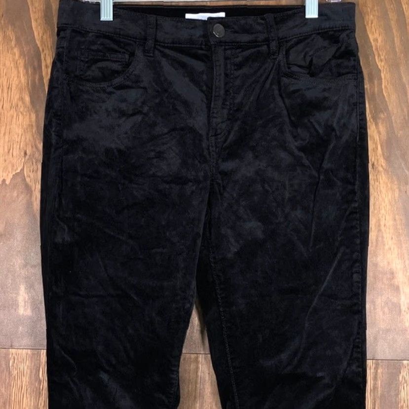 Loft LOFT Womens Jeans Black Velvet Mid Rise Skinny Stretch 8 in Regular 30in Waist 8 27 in Inseam Mens Womens Girls Size 30" / US 8 / IT 44 - 2 Thumbnail