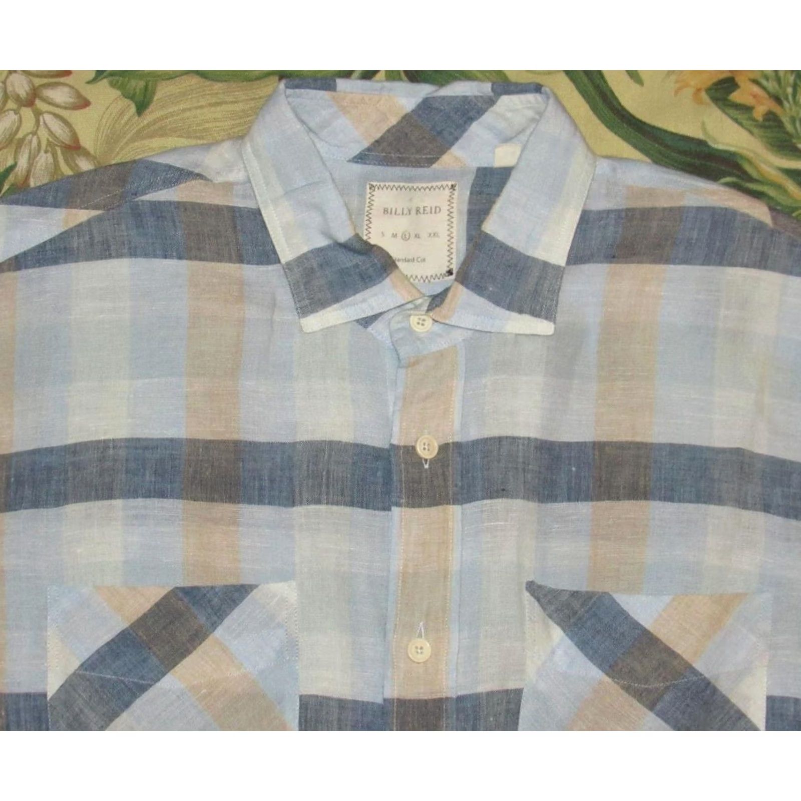 Billy Reid BILLY REID Blue Linen Long Sleeve Button Down Shirt Large L Mens Shirt Linen Blue Large L Size US L / EU 52-54 / 3 - 2 Thumbnail