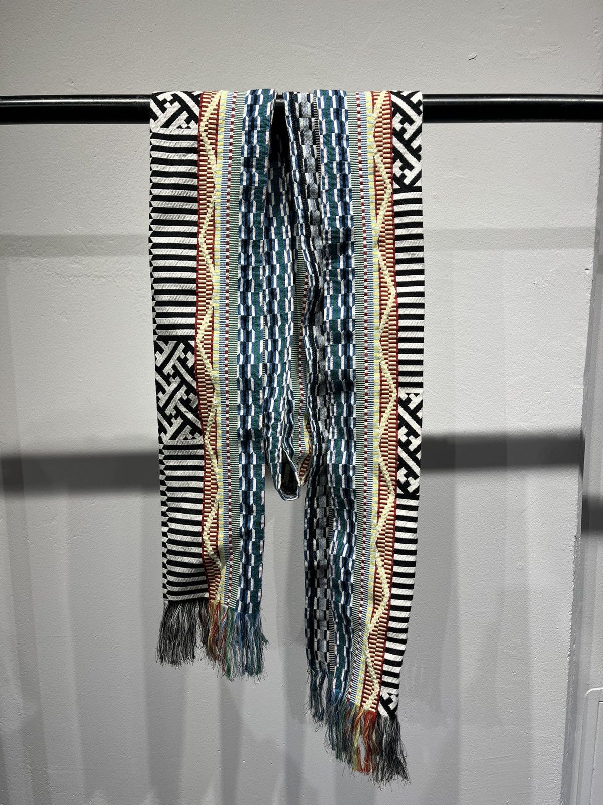 Colorful Fringe Knit Scarf
