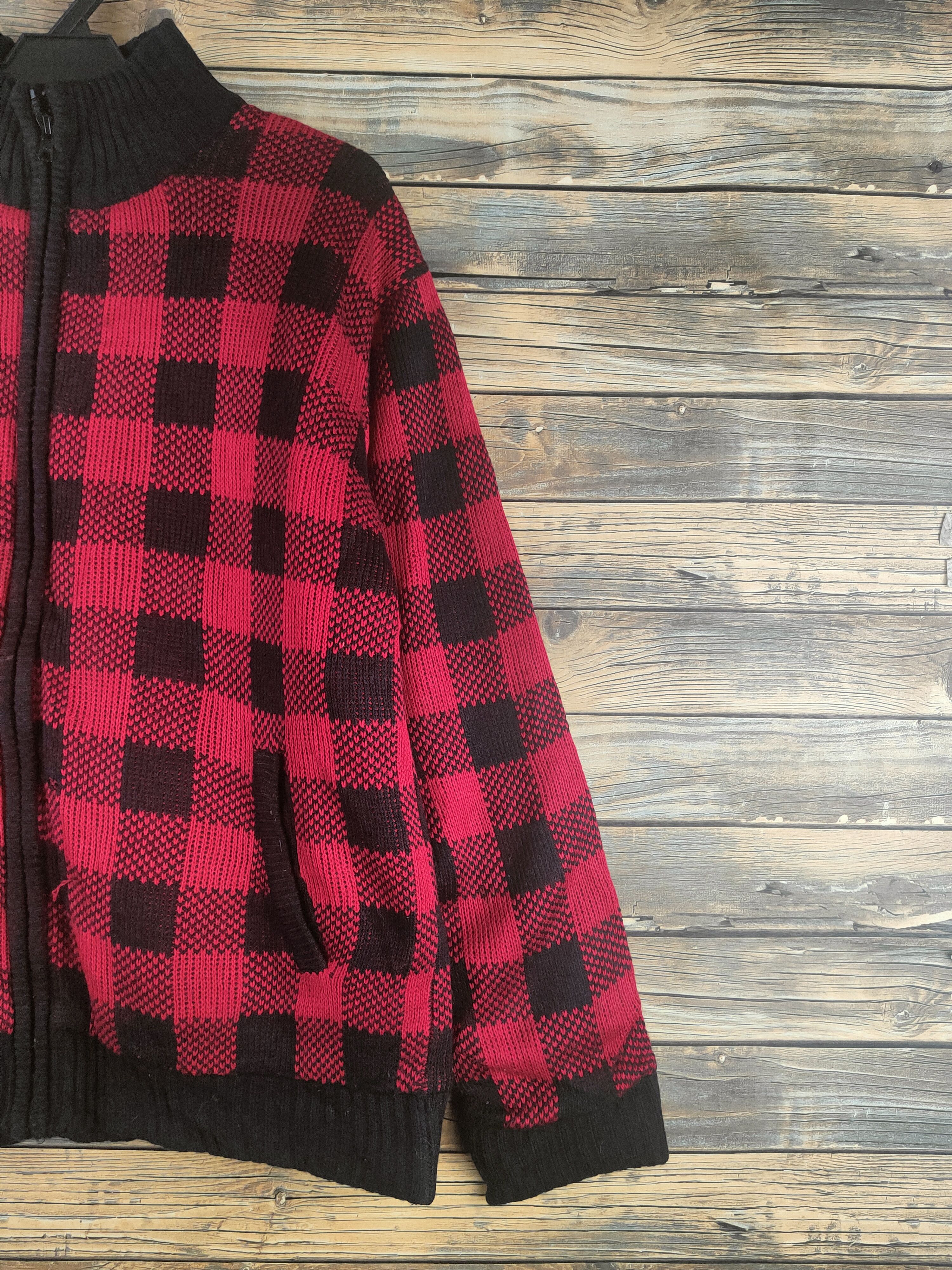 Japanese Brand DL Generate Red Black Knitwear Sweaters #46-476 Size US L / EU 52-54 / 3 - 5 Thumbnail