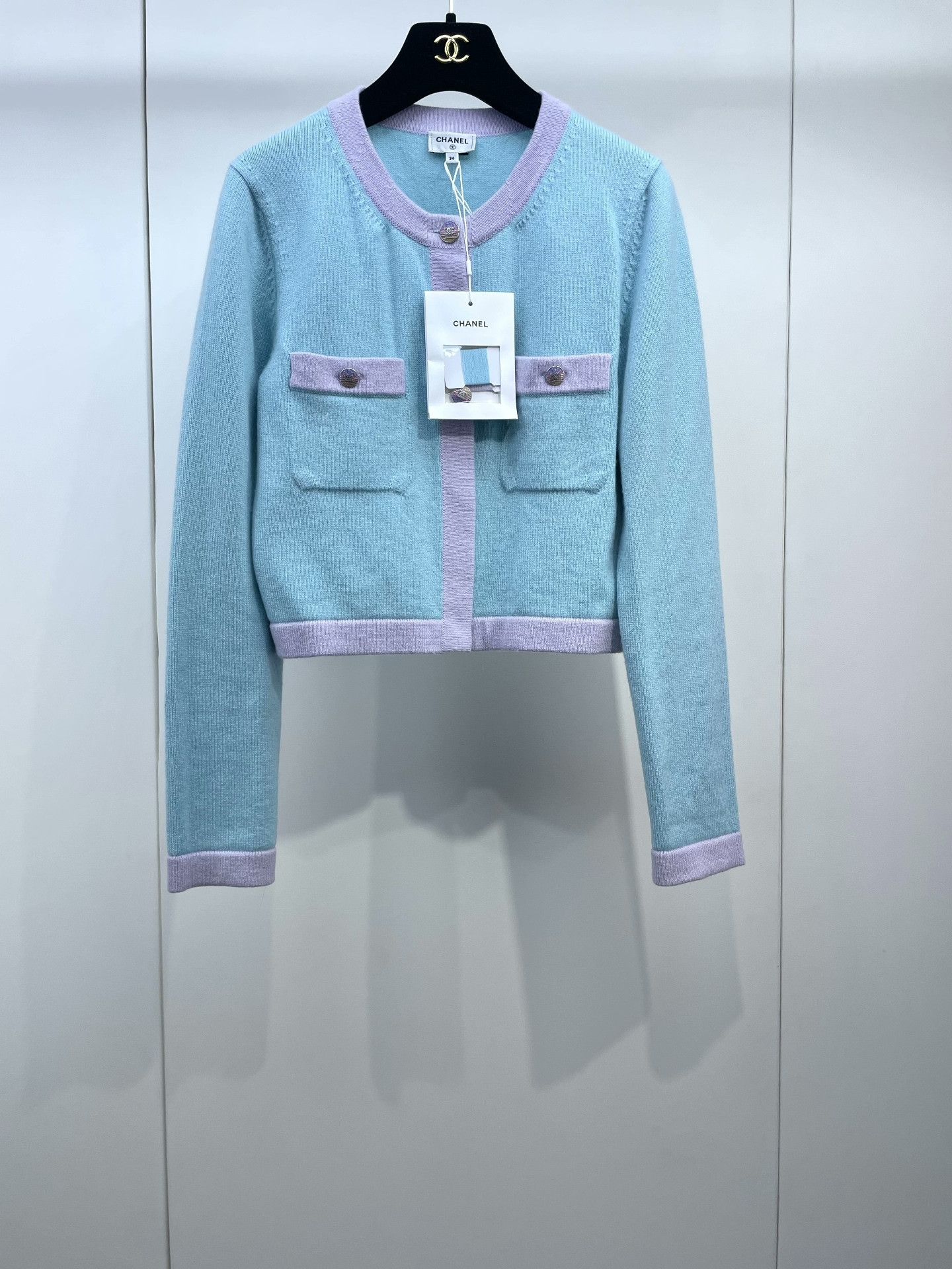 Chanel Chanel 24C Blue Purple Crystal Button Cardigan Size XS / US 0-2 / IT 36-38 - 1 Thumbnail