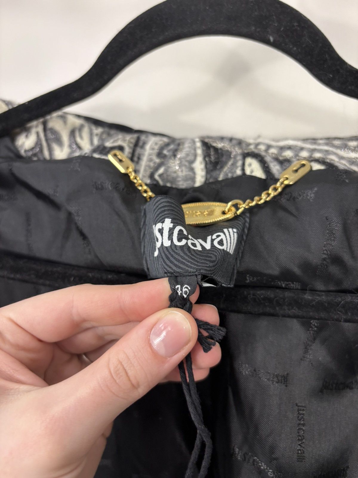Just Cavalli Just Cavalli Women’s Baroque Print Wool Blend Jacket Size L / US 10 / IT 46 - 15 Thumbnail
