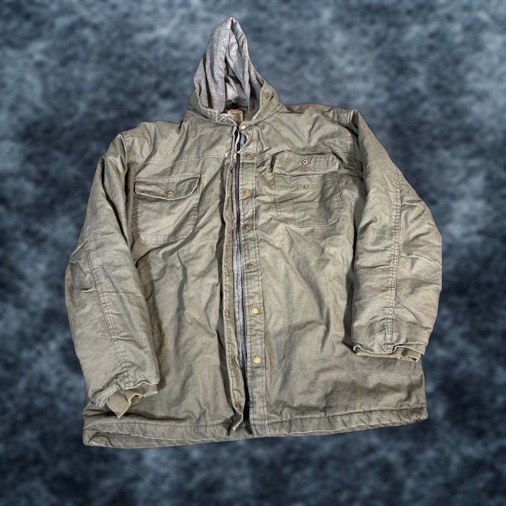 Dickies Dickies Jacket Mens 2XL Work Utility Canvas Green Hooded Zip Snap Insulated Jacket Coat JACKET Coats Workwear Hooded Green 2XL Mens Dickies Canvas Size US XXL / EU 58 / 5 - 1 Thumbnail