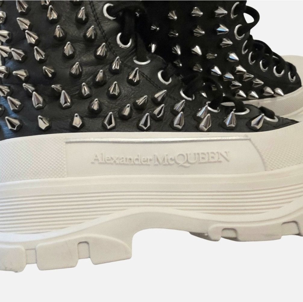 Alexander McQueen Alexander McQueen Tread Slick Spike Black Leather High-Tops Size US 9.5 / IT 39.5 - 16 Thumbnail