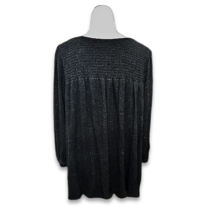 Other Melloday Blouse Smock Long Sleeves Stretchy Black Women's 1X Size XL / US 12-14 / IT 48-50 - 4 Thumbnail