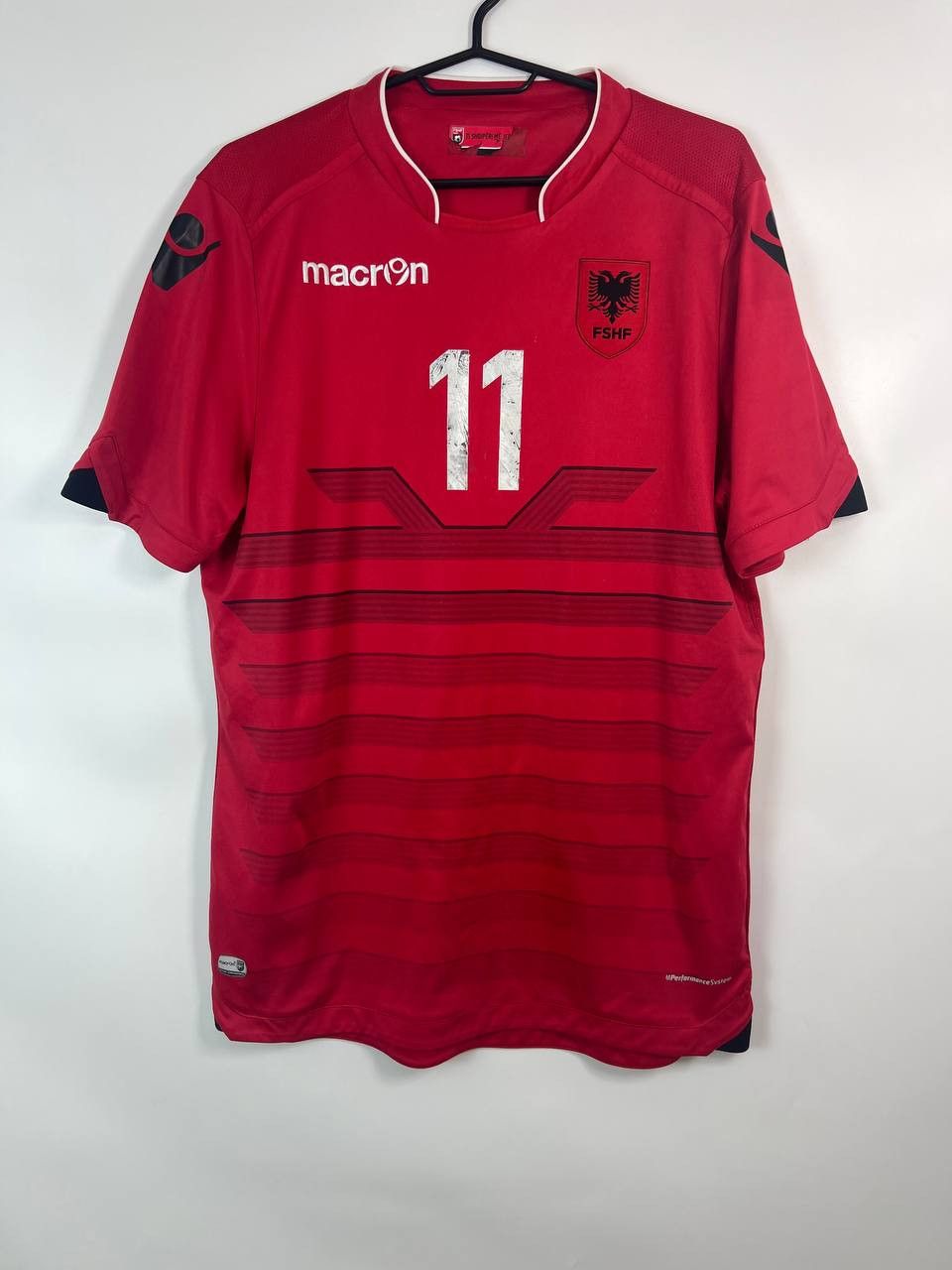 Gear for Sports Albania 2016 2017 Home Shirt Jersey Macron #11 Florent Sz L Size US L / EU 52-54 / 3 - 1 Thumbnail