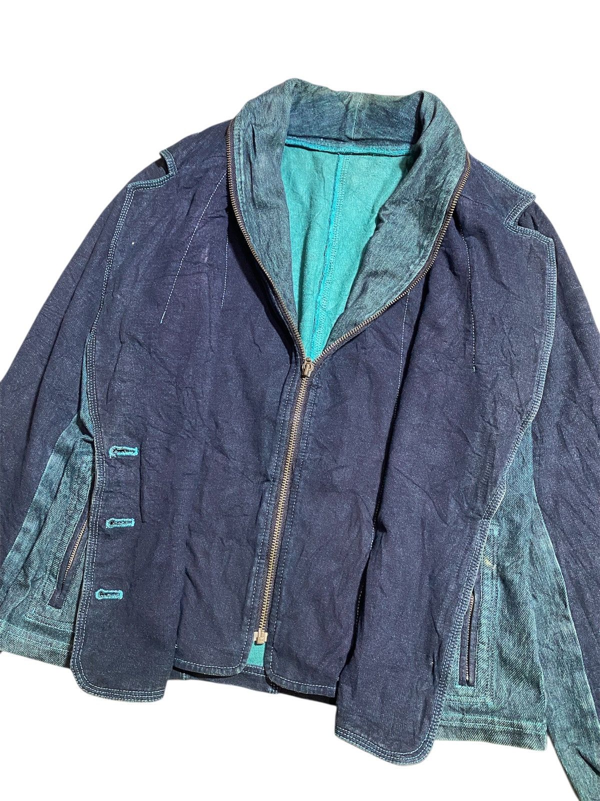 Kansai Yamamoto Vtg KANSAI BIS By Kansai Yamamoto Blazer Denim Size M / US 6-8 / IT 42-44 - 6 Thumbnail