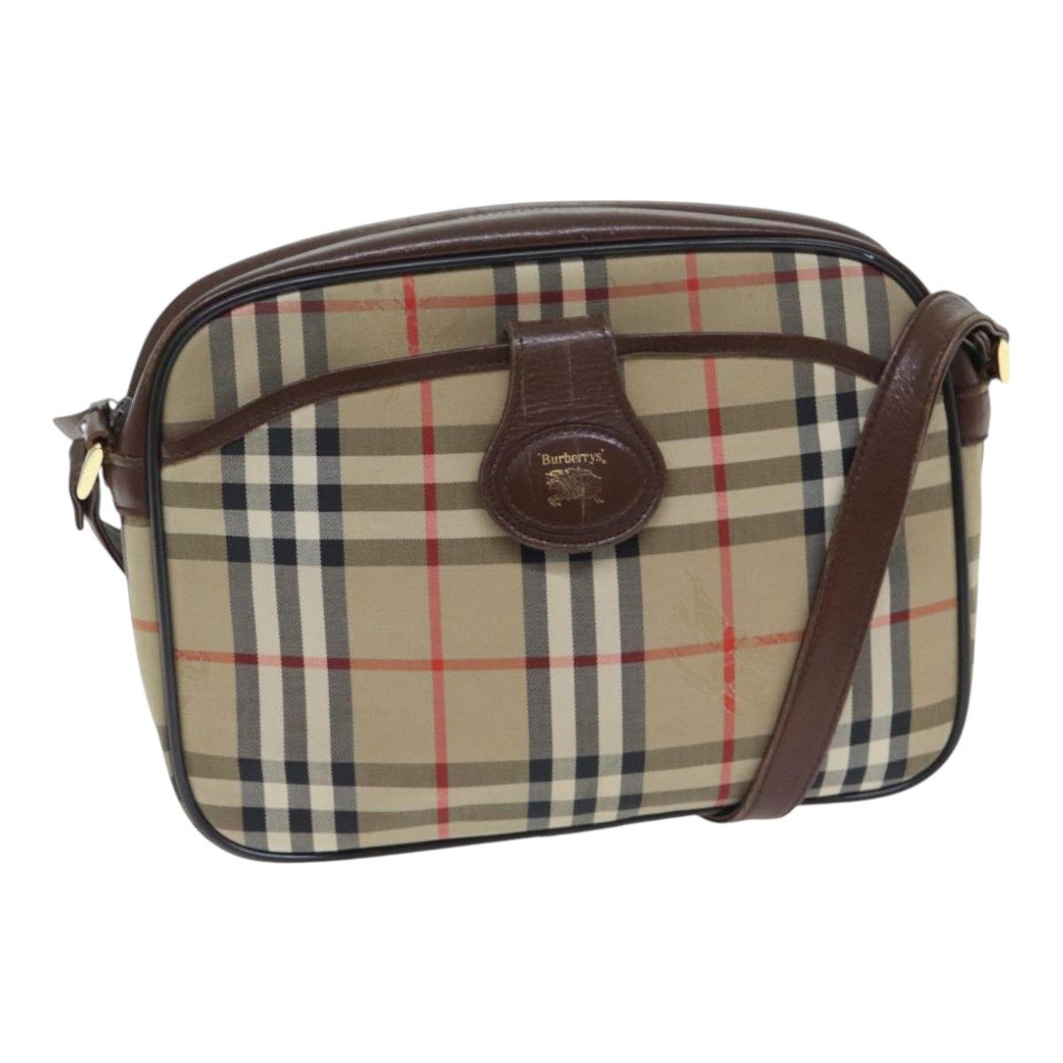 Burberry Nova Check Beige Canvas Shoulder Bag (Pre-Owned) Size ONE SIZE - 1 Thumbnail