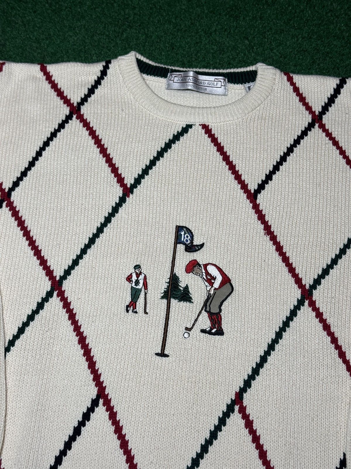John Ashford John Ashford Golf Vintage 90s Argyle Medium Golfer Sweater Size US M / EU 48-50 / 2 - 2 Thumbnail