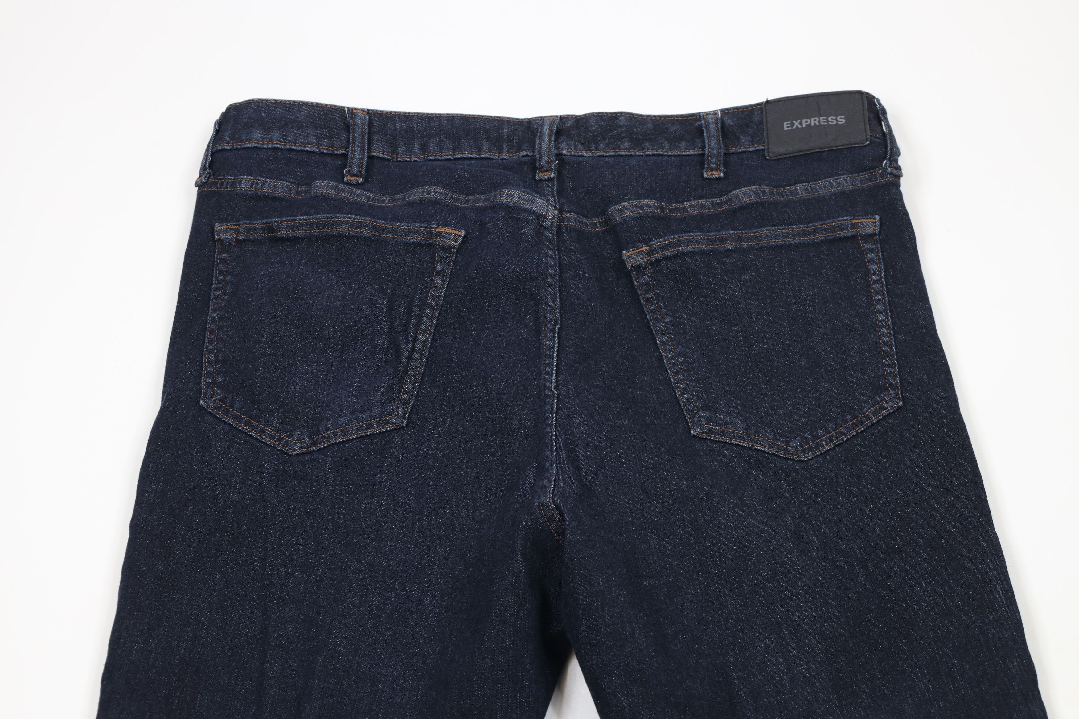Express × Vintage Express Fit Stretch Straight Leg Denim Jeans Indigo Blue Size US 38 / EU 54 - 9 Thumbnail