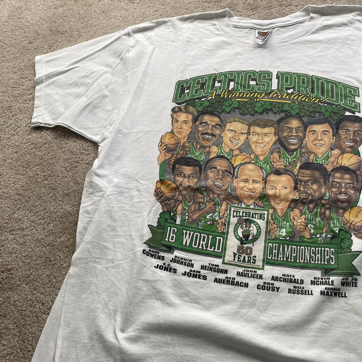 Vintage Boston Celtics Pride 50th Anniversary White T-Shirt
