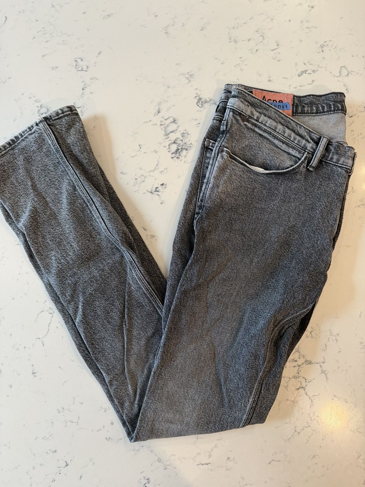 Acne Studios Acne Studios Blå Konst Max Dark Stone Grey Jeans Size 33x34 Size US 33 - 1 Thumbnail
