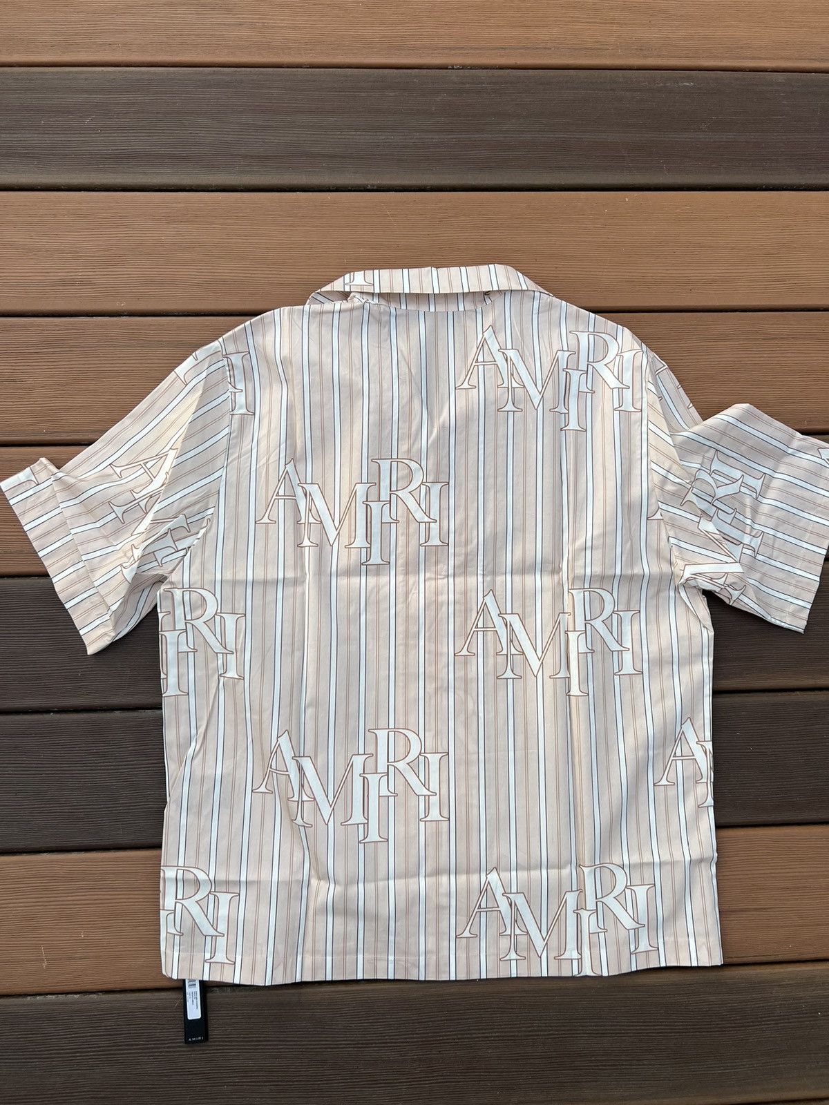 Amiri Amiri Stripe Staggered Poplin Cream Tan Size XXL Size US XXL / EU 58 / 5 - 10 Thumbnail