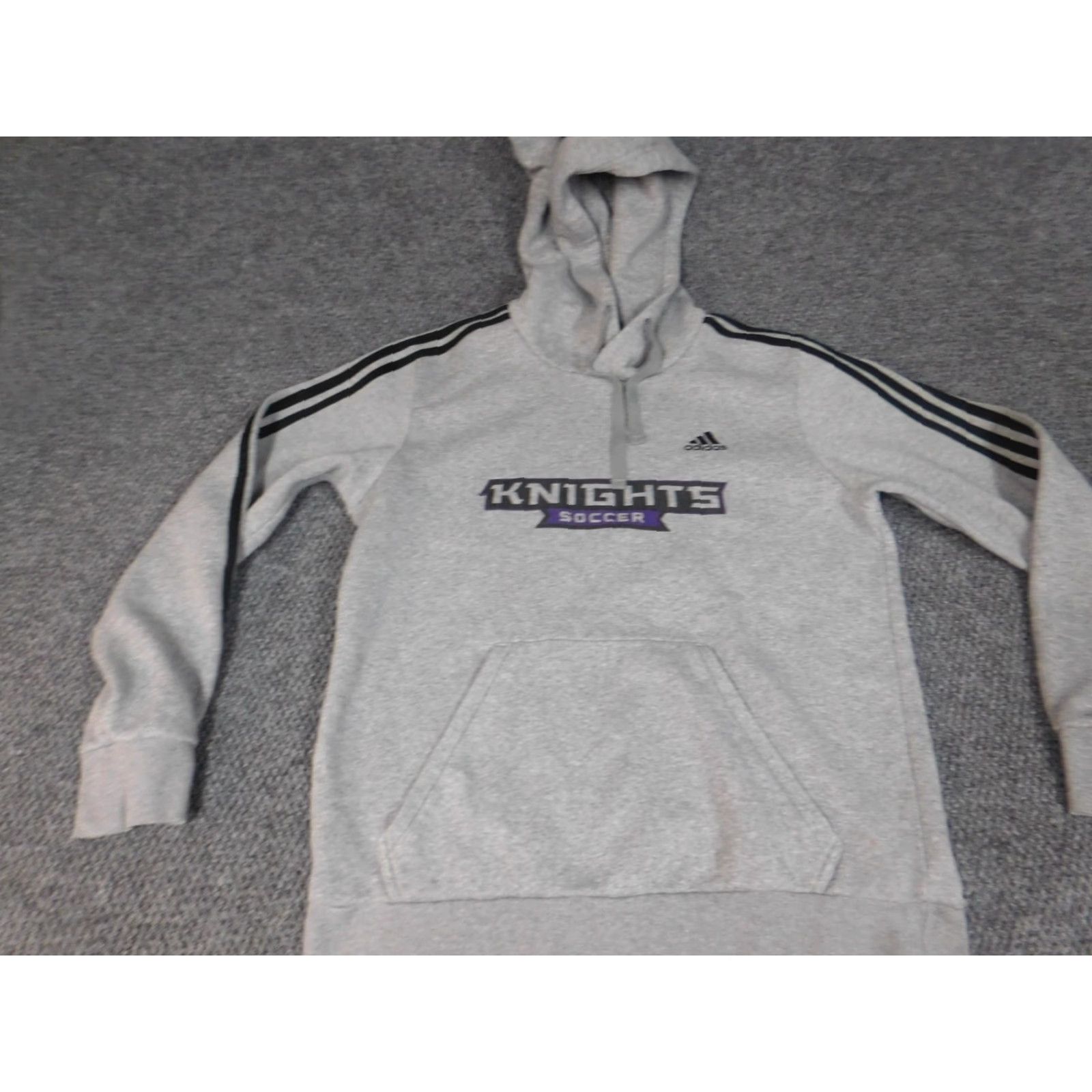 Adidas Adidas Hoodie Mens S Gray Logo Pullover Knit Zip Hooded Regular Walking Size US S / EU 44-46 / 1 - 3 Thumbnail
