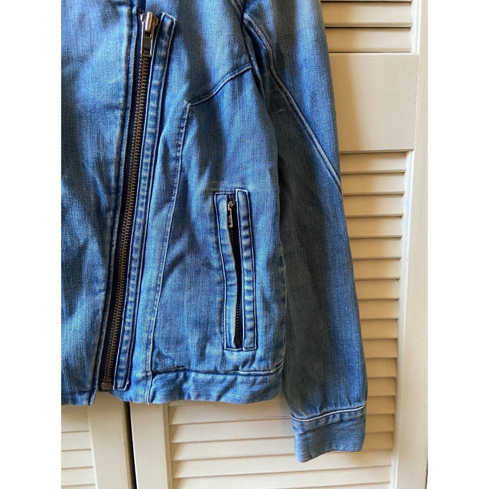 Helmut Lang Helmut Lang Asymmetrical Blue Denim Jean Jacket Motorcycle Size US S / EU 44-46 / 1 - 8 Thumbnail