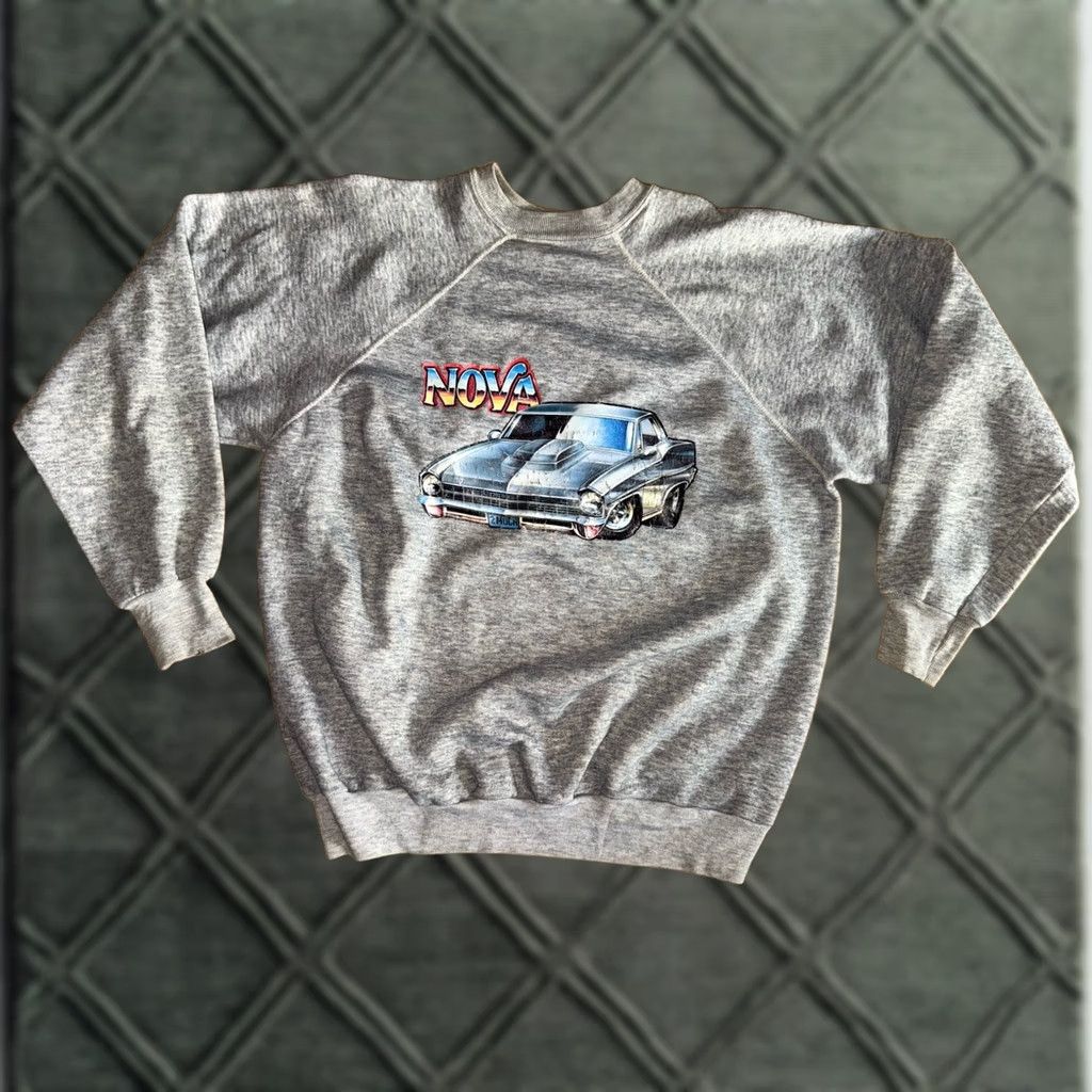 Vintage VINTAGE Shirt Mens Gray Crew Neck Chevy Nova Sweatshirt Iron Good Condition Size Med Size US M / EU 48-50 / 2 - 1 Thumbnail