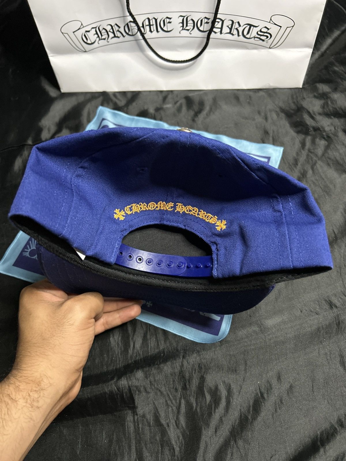 Chrome Hearts Chrome Hearts Blue/Yellow CH BaseBall Hat. Size ONE SIZE - 3 Thumbnail