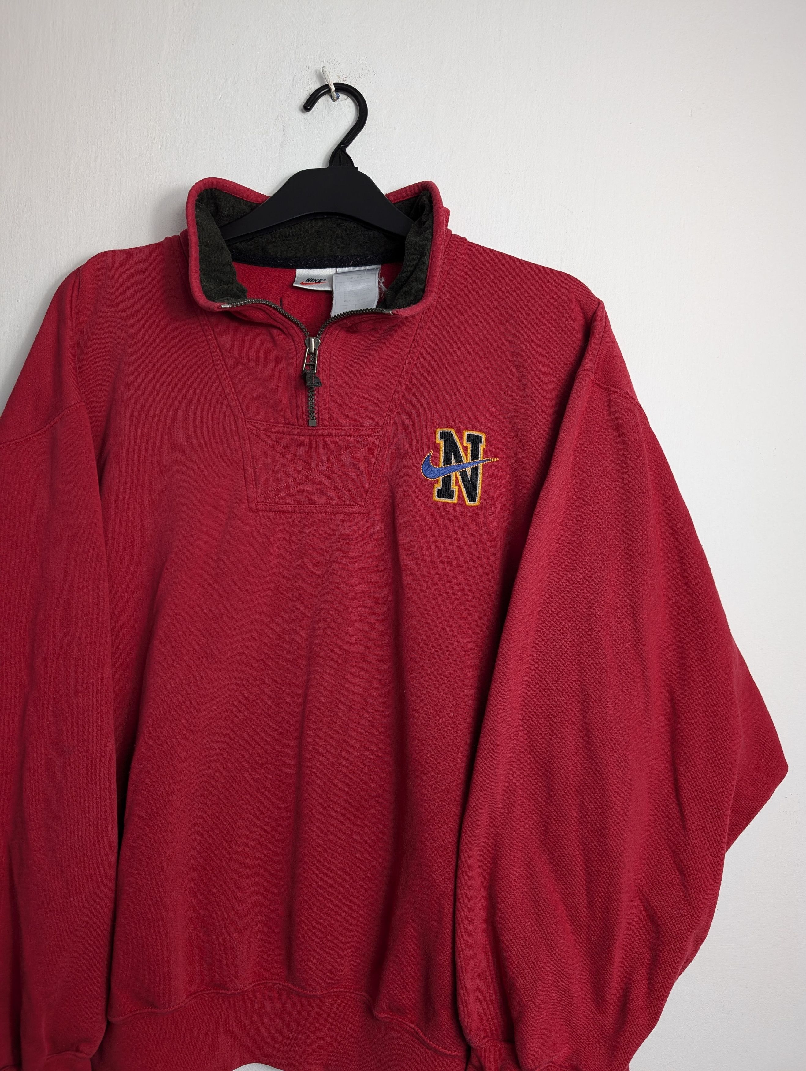 Nike Vintage Nike 1/4 Zip Red Oversize Boxy Streetwear Y2K Retro Size US XXL / EU 58 / 5 - 2 Thumbnail