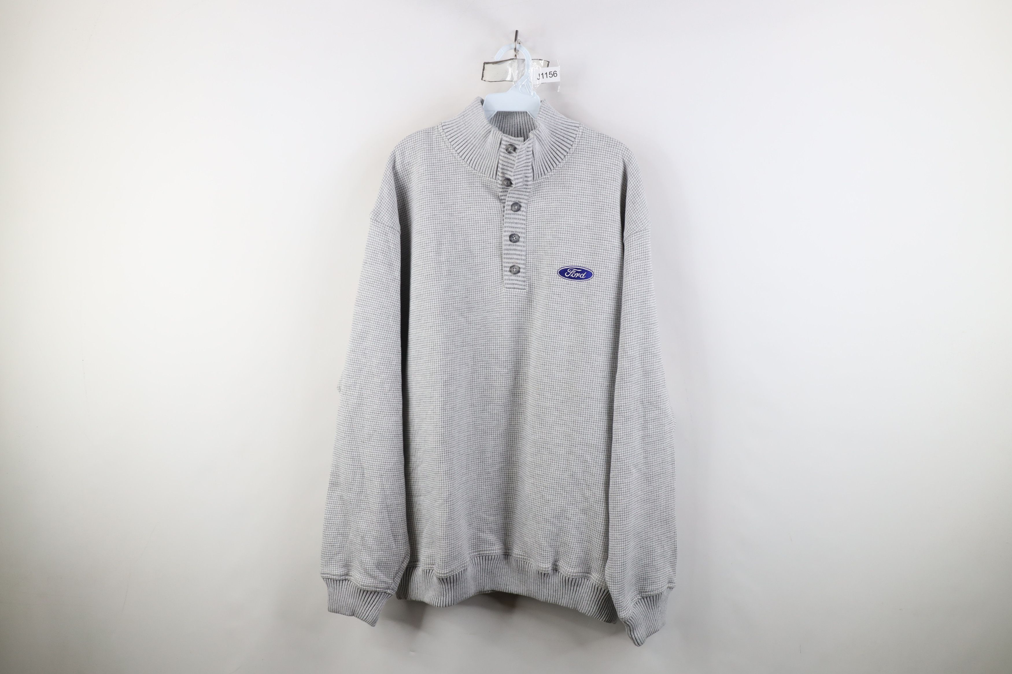 Vintage Vintage Ford Motor Company Houndstooth Knit Henley Sweater Size US XL / EU 56 / 4 - 1 Thumbnail