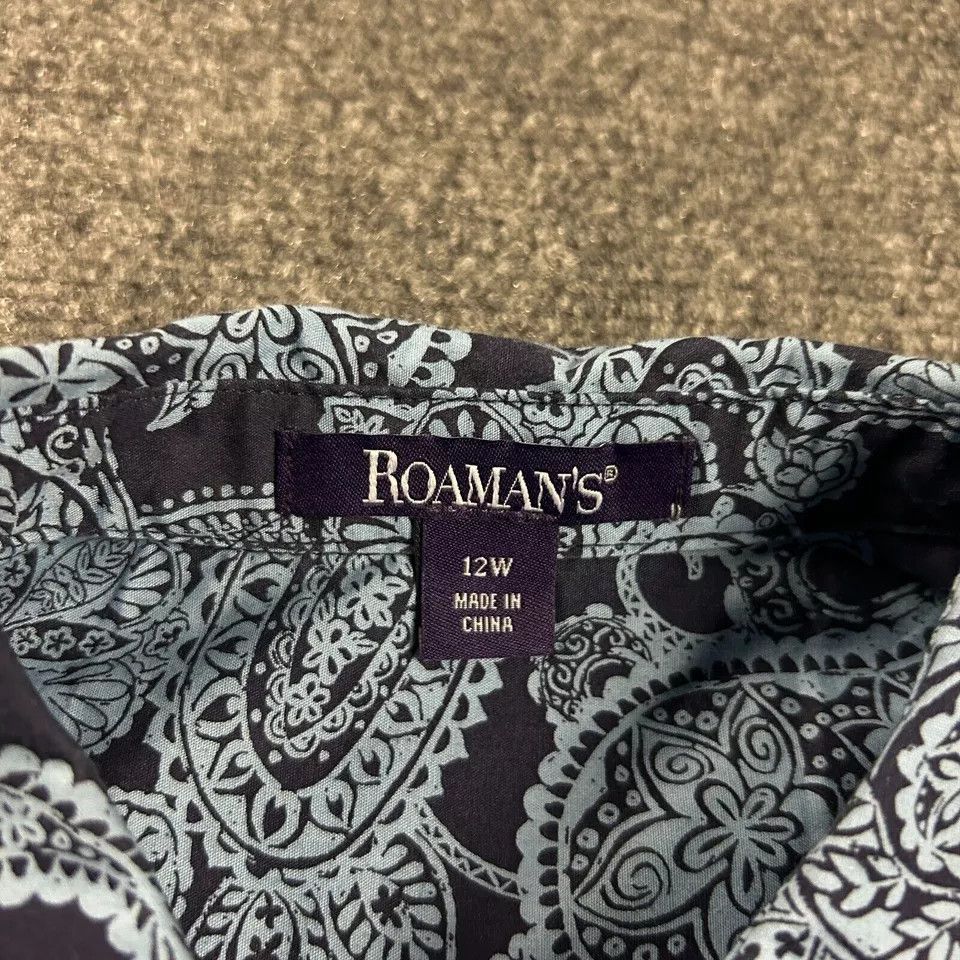 Other Roaman's Top Womens 12W Button Up Paisley Tunic Cotton Plus Size XL / US 12-14 / IT 48-50 - 2 Thumbnail