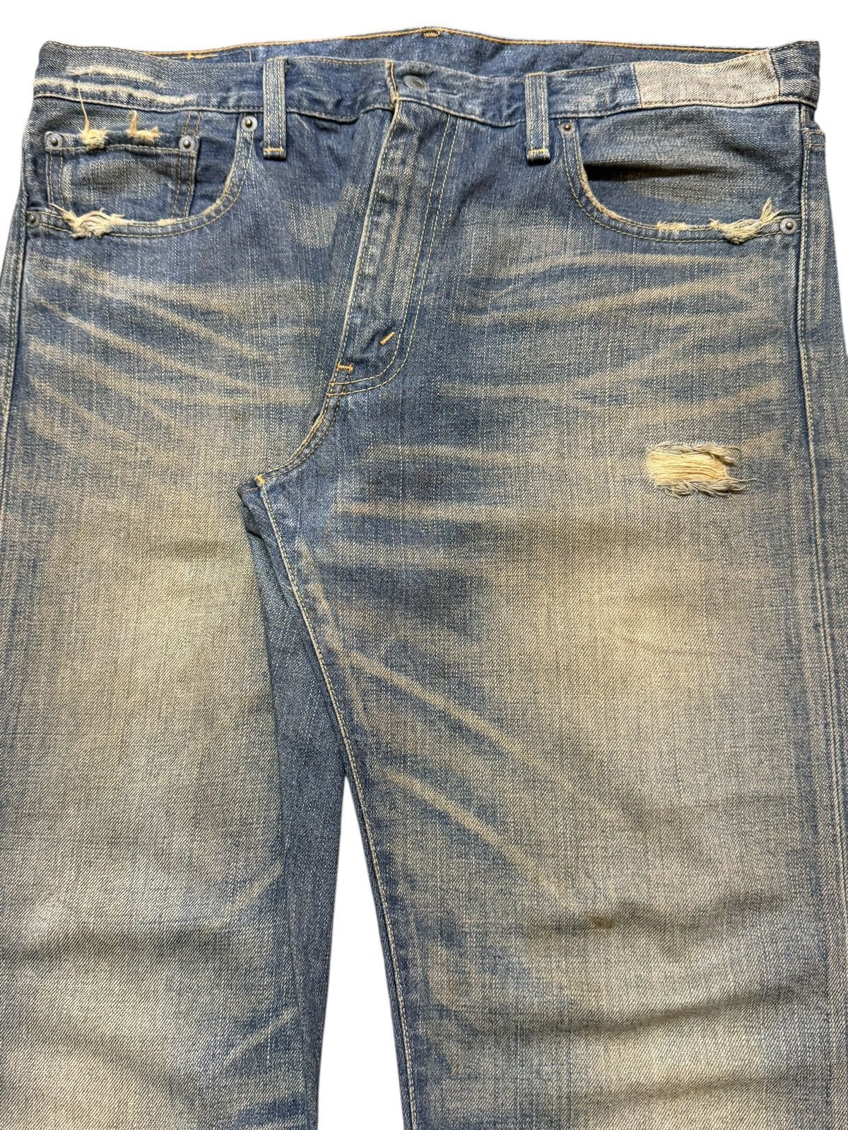 Levi's Vintage Y2K Levis 505 Mud Wash Faded Clawmark Distressed Size US 34 / EU 50 - 4 Thumbnail