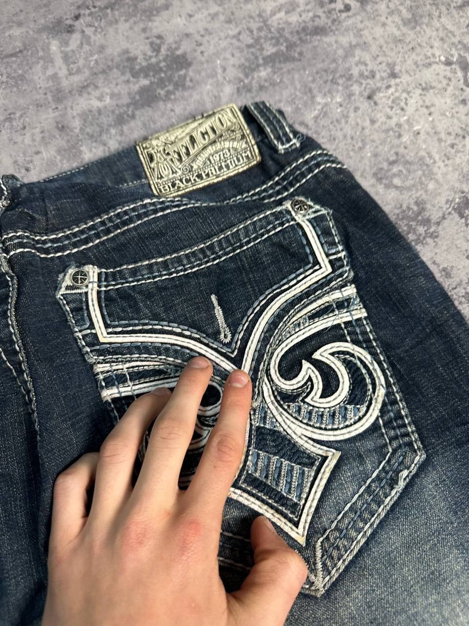 Affliction Affliction Ace Denim Jeans Y2K Embroidered size 31 Size 33" - 5 Thumbnail