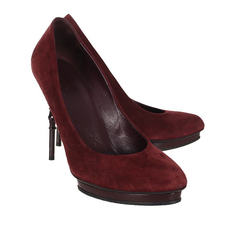 Gucci Gucci Red Suede High Heels Size US 7.5 / EU 40-41 - 1 Thumbnail