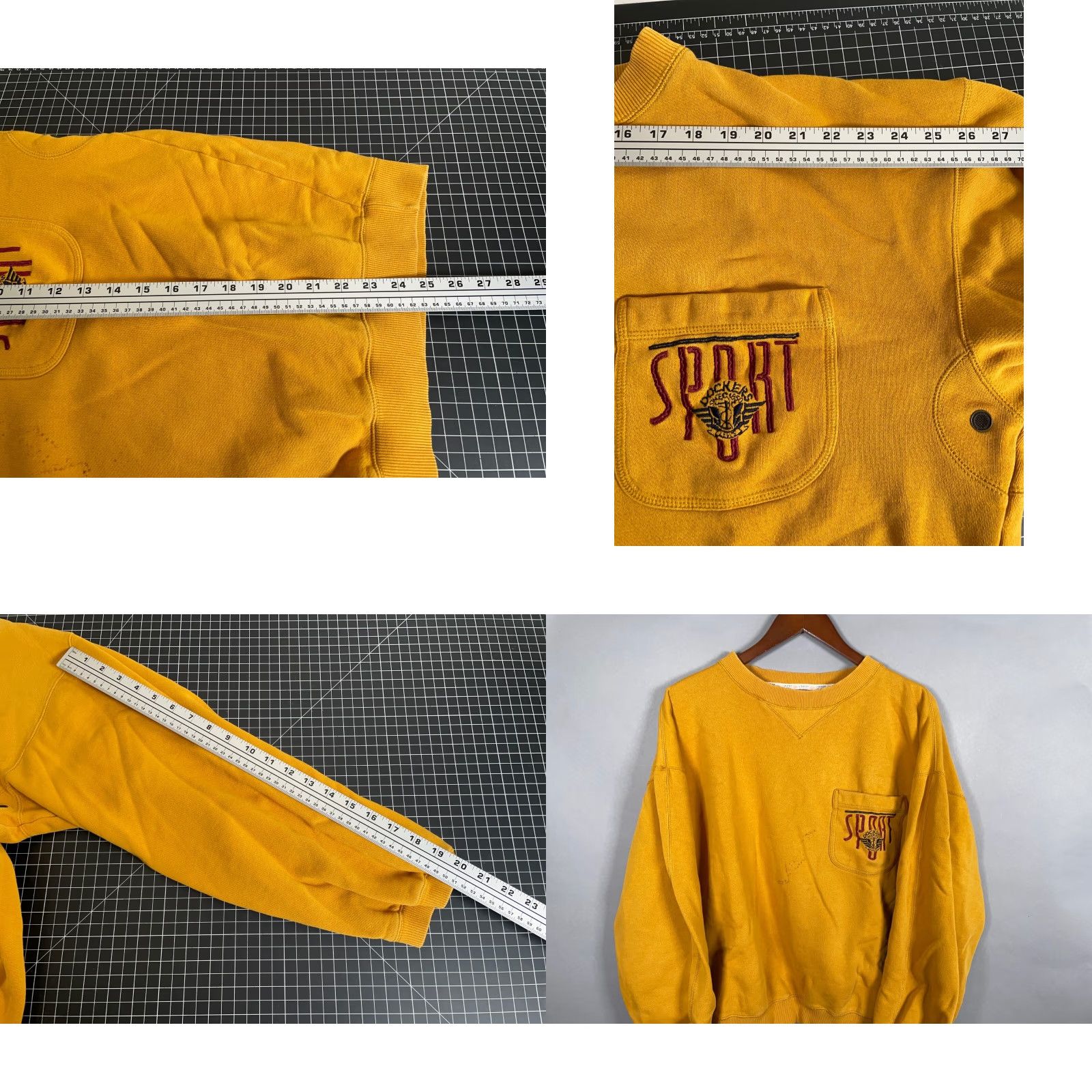 Dockers VINTAGE Dockers Sweatshirt Shirt Adult XL Yellow Embroidered Oversized 90s Mens Size US XL / EU 56 / 4 - 8 Thumbnail