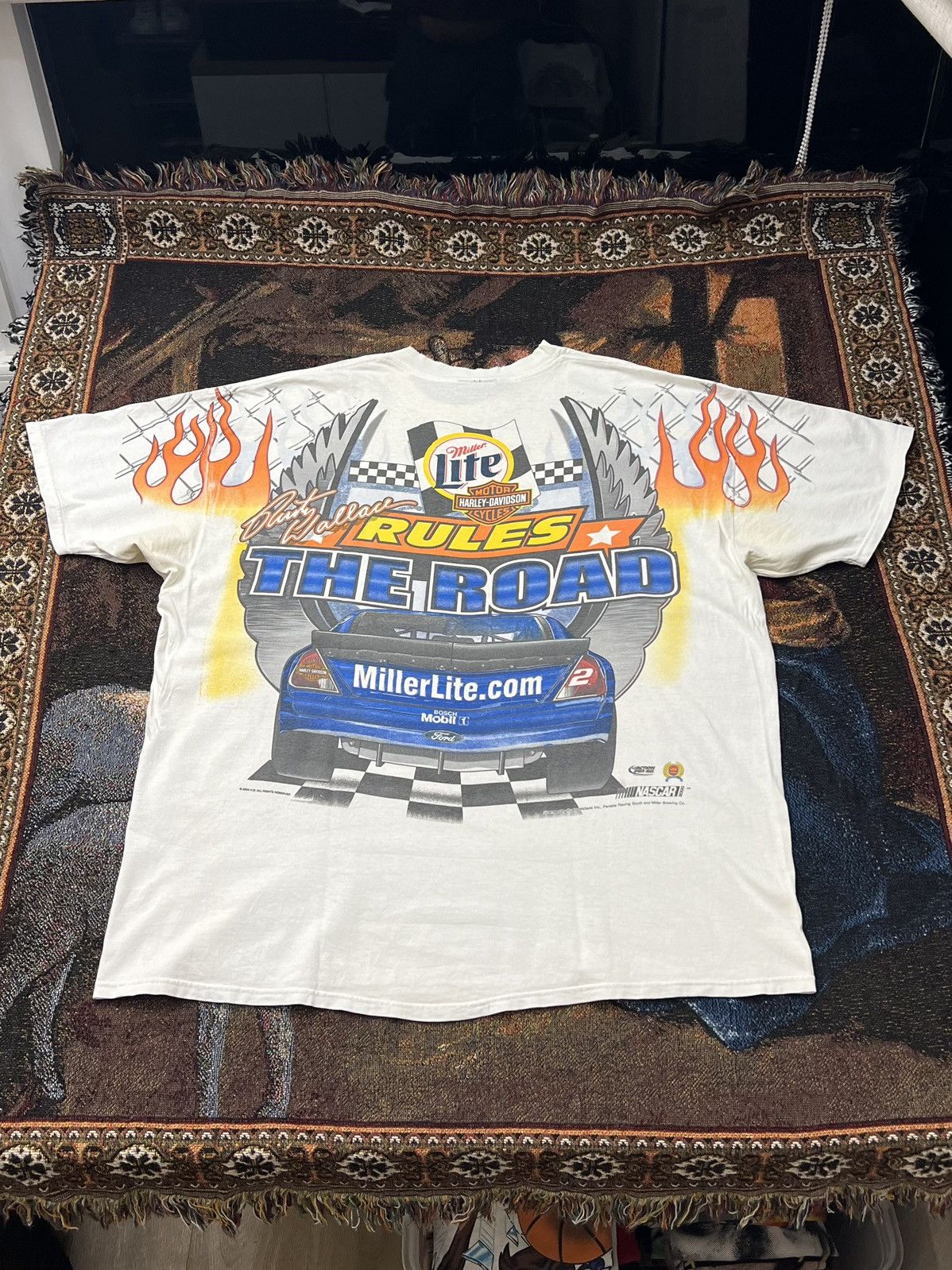 NASCAR Vintage Rusty Wallace Harley Davidson AOP Tee Size US XXL / EU 58 / 5 - 4 Thumbnail