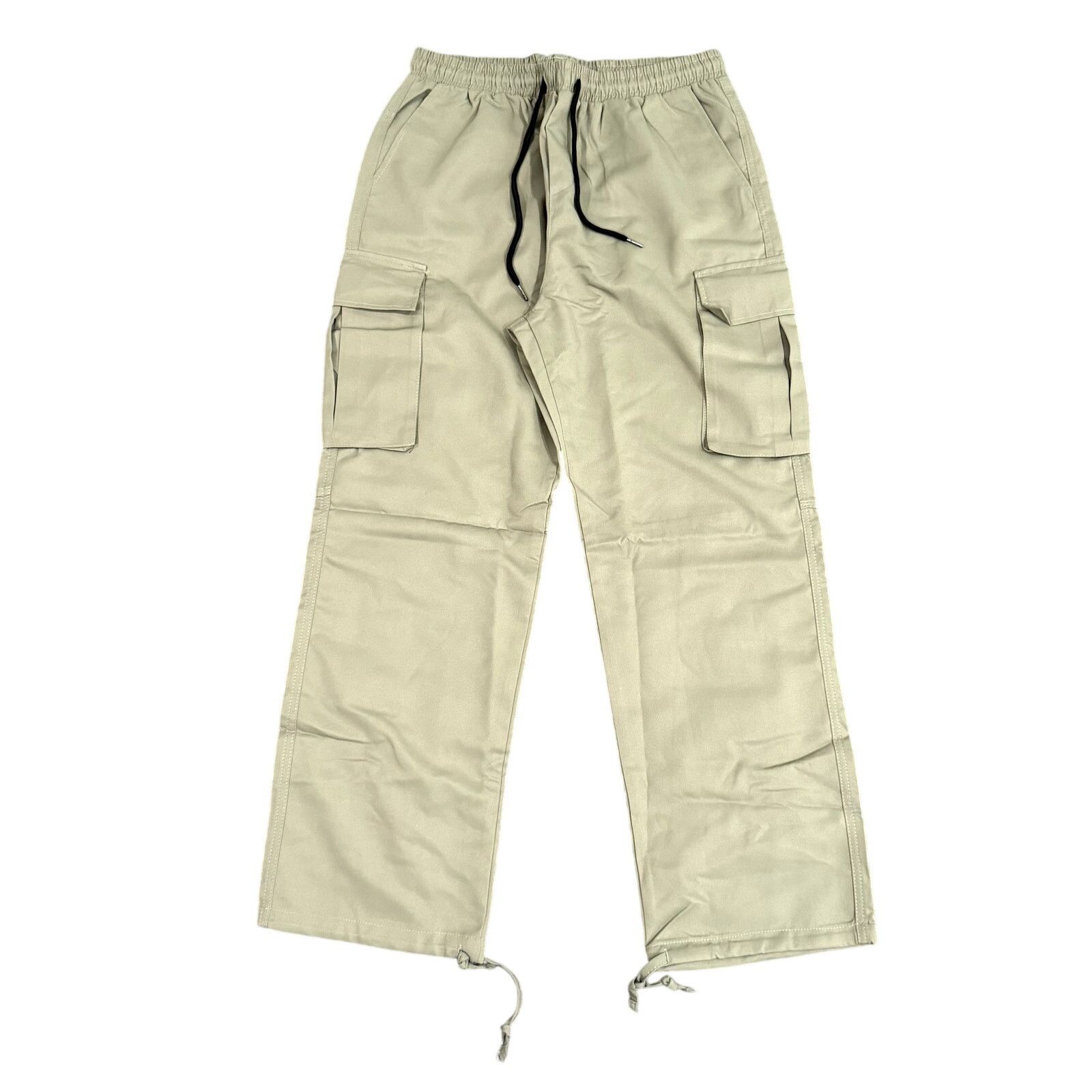Shein Men's Drawstring Straight Leg Cargo Pants in Green, Size L Size US 34 / EU 50 - 1 Thumbnail