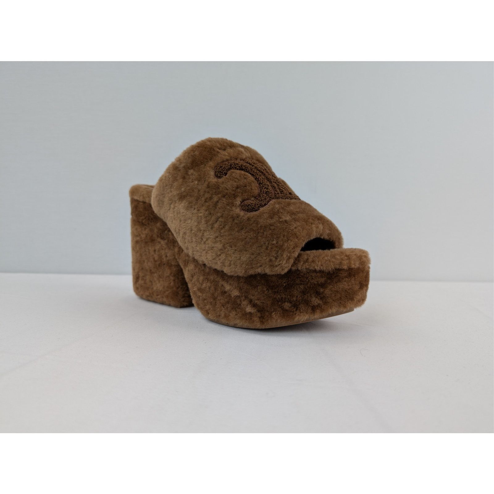 Celine o1rshd1 Elena Mule in Shearling Sandal slipper in Brown Size US 9 / IT 39 - 2 Thumbnail