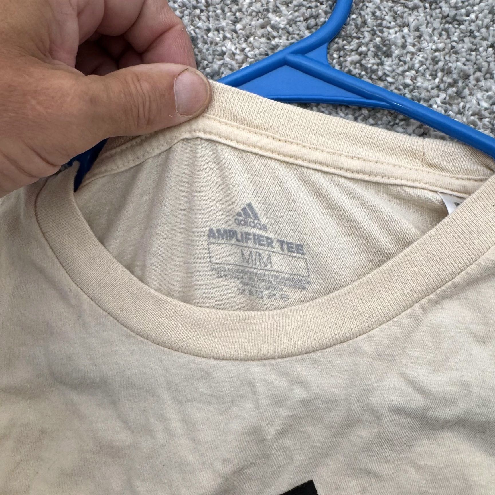 Adidas Adidas Shirt Mens Medium Beige Amplifier Tee Athletic Logo Graphic Casual Top Size US M / EU 48-50 / 2 - 4 Thumbnail