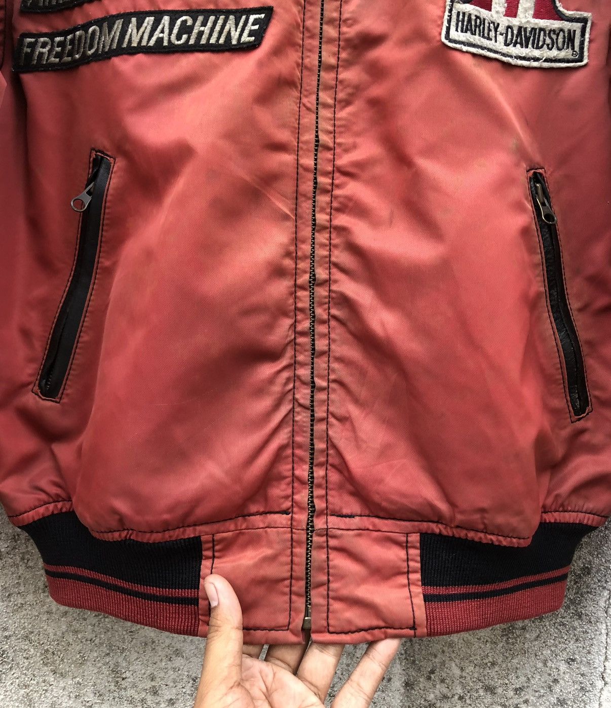 Harley Davidson Vintage Harley Davidson Racing Cowhide/Nylon Bomber Jacket Size US M / EU 48-50 / 2 - 7 Thumbnail