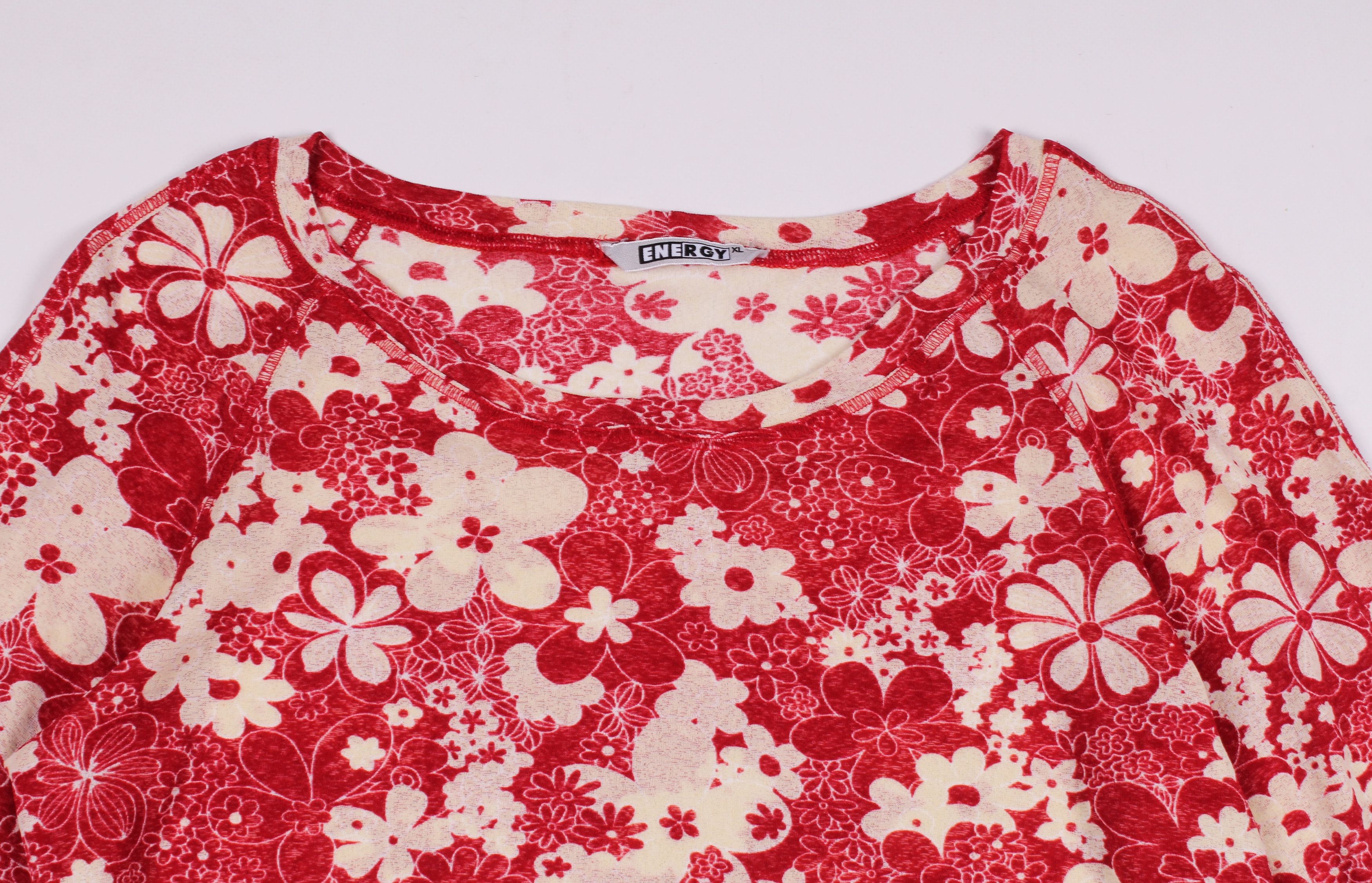 Vintage Vintage Energy Y2K Floral Mesh Long Sleeve Top Size XL / US 12-14 / IT 48-50 - 5 Thumbnail