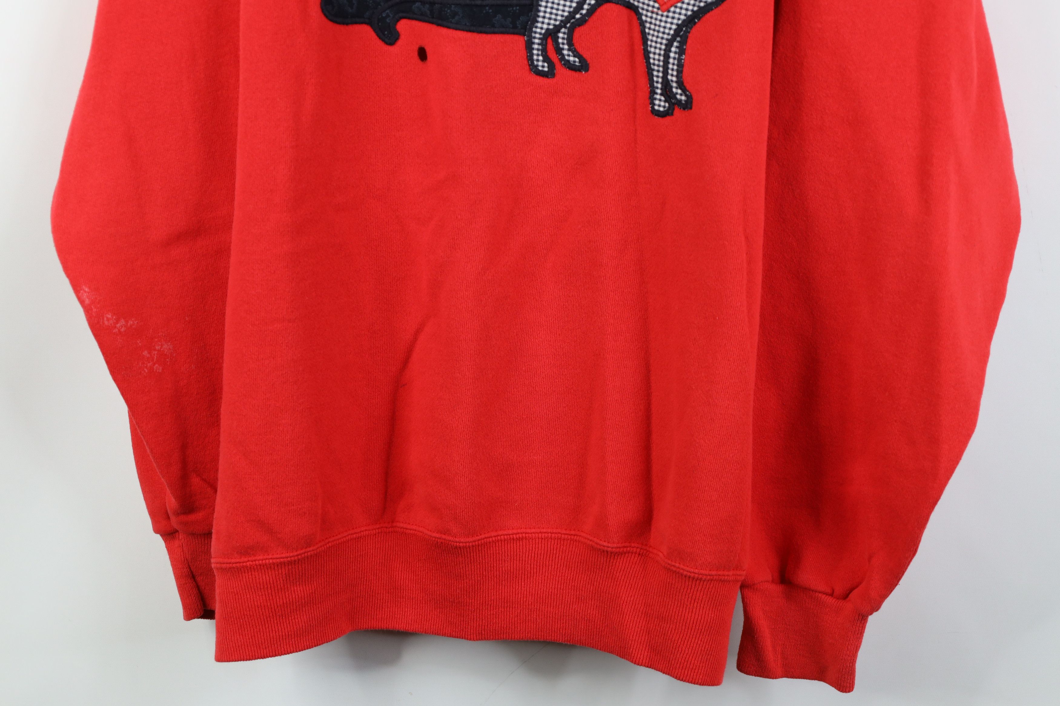 Vintage Vintage 90s Streetwear Cat Kitten Patch Heart Sweatshirt USA Size XL / US 12-14 / IT 48-50 - 3 Thumbnail