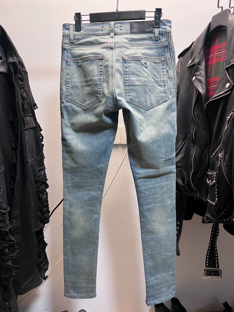 Amiri Amiri Blue Washed Distressed Denim Long Pants Size US 29 - 2 Thumbnail