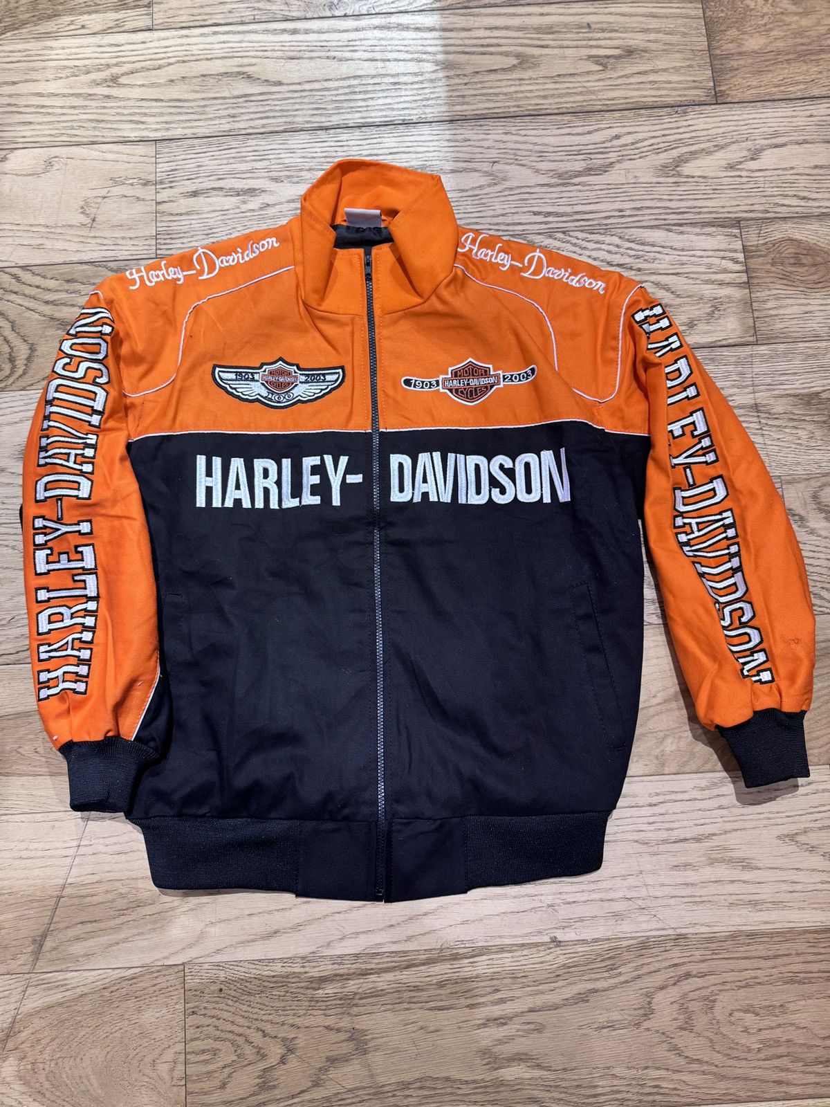 Vintage Harley Davidson embroidered rework bomber jacket size Large Size US L / EU 52-54 / 3 - 1 Thumbnail